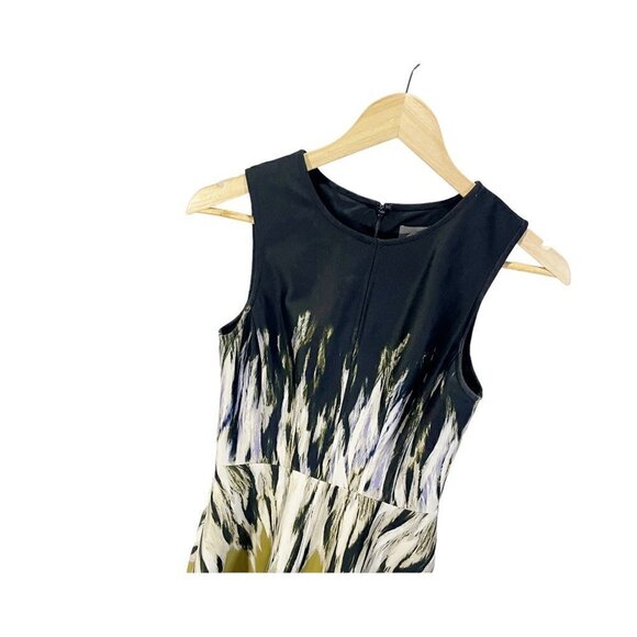 Vince Camuto Womens Fit & Flare Dress Black Stretch Jewel Neck Sleeveless 2 - Picture 4 of 6